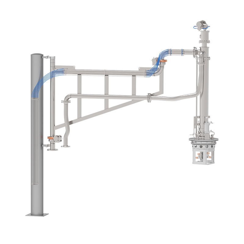 Industrial fluid transfer system installed at a modern petrochemical terminal
